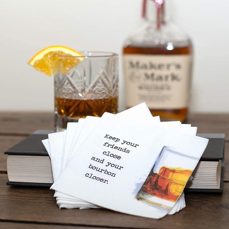 Kitschy Collective 30 Pk, "Keep Your Bourbon Close" 3-Ply Paper Party Cocktail Napkins for Bourbon Whiskey Drinkers or Clubs - Image 3